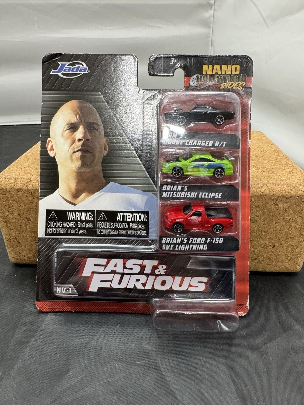 Jada Nano Hollywood Rides Fast & Furious 3 Pack Diecast Cars 31123 Charger New